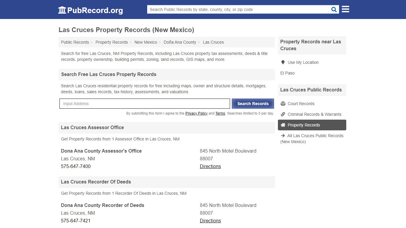 Free Las Cruces Property Records (New Mexico Property Records)