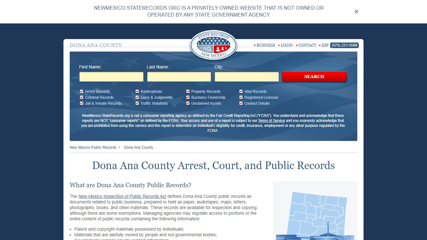 Dona Ana County Arrest, Court, and Public Records